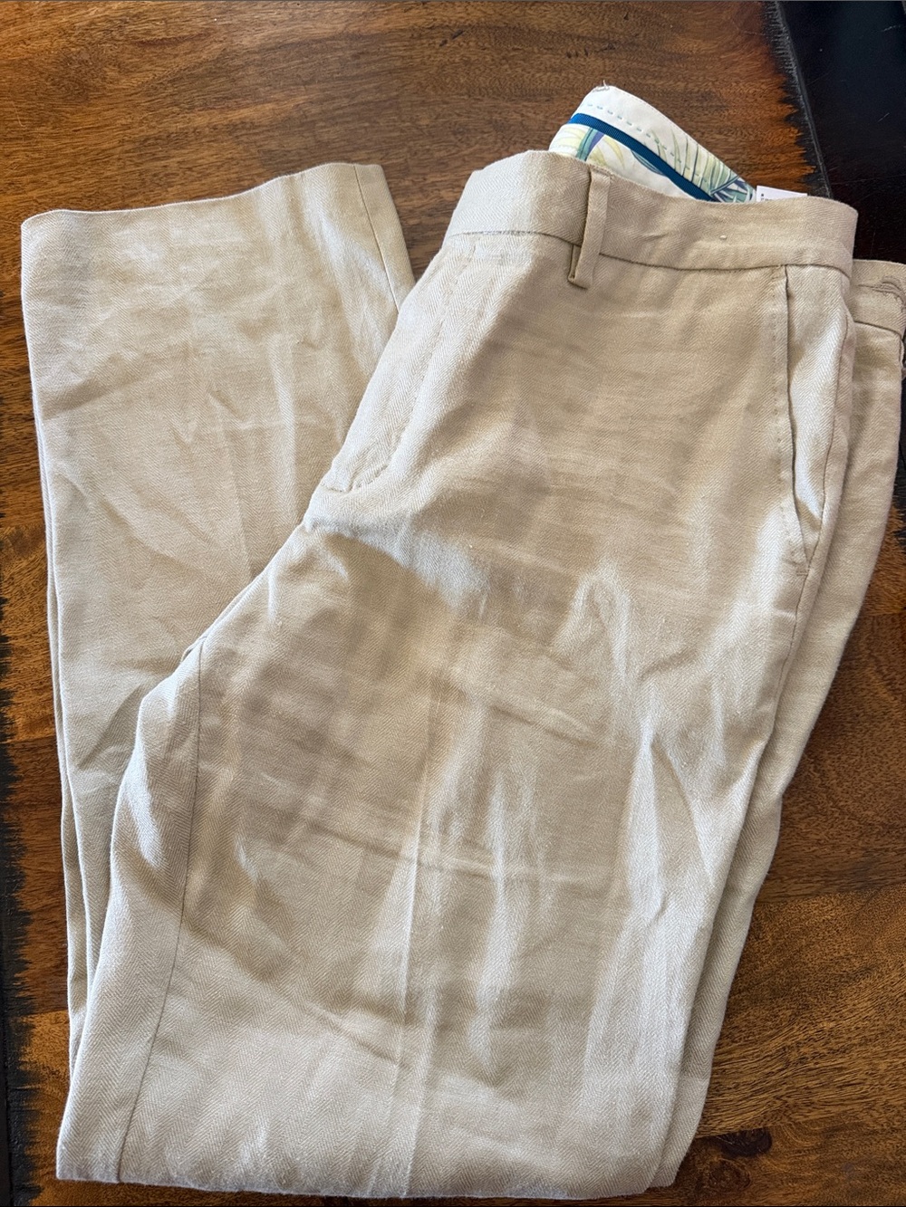 Tommy Bahama Light Beige Linen-Blend Chinos